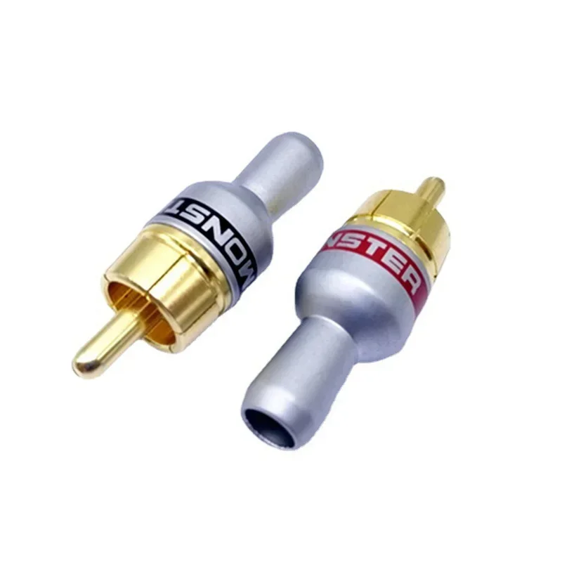 محطات مقبس RCA ذكر التوصيل مكبر الصوت موصلات النحاس مطلية بالذهب لحام كابل مكبر الصوت موصل سلك جاك الصوت