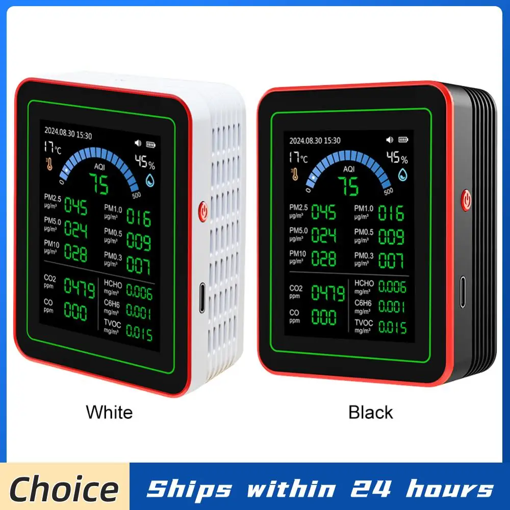 

18 In 1 Professional Air Quality Detector Detect 6AQI HCHO PM2.5 PM10 CO2 Portable Air Quality Tester for Home Hotel Office Car