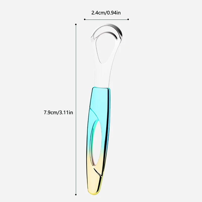 Raspador de língua de aço inoxidável de três cores limpador de respiração fresca limpeza revestida língua escova de dentes raspador ferramenta de cuidados de higiene oral