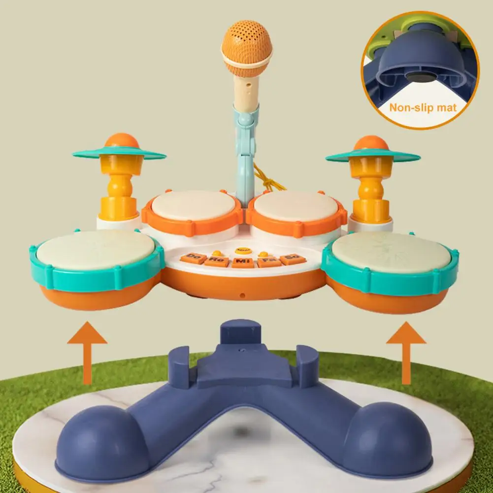 Baby Drum Set Toys Eye-hand Coordination Drum Set for Toddlers Safe Stimulating Kids' Drum Toy Set for Curious for Boys