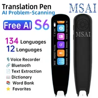 MSAI S6-AI pluma traductora de escaneo AI gratuita 12 idiomas escanea a texto 134 traducción de voz en línea biblioteca de vocabulario para estudiantes