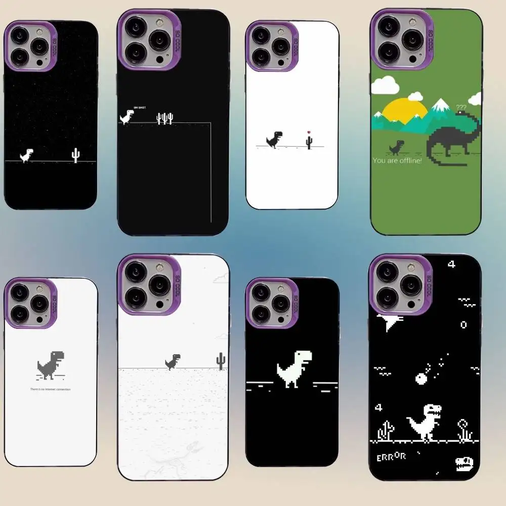 

Funny T-Rex Dinosaur Phone Case For iPhone 16,15,14,13,12,11,Mini,Pro,SE,MAX Purple Matte Silicone Cover