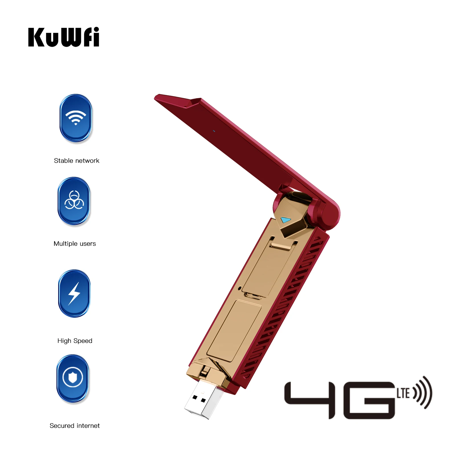 

KuWFi 150 Мбит/с USB ключ 4G WiFi модем разблокировка мобильный LTE маршрутизатор с sim-картой карманный мини открытый WiFi портативный точка доступа Mifi