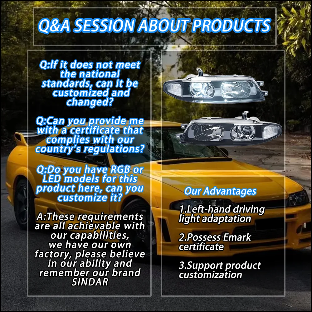 Высококачественная фара для Nissan Skyline R33 GTS GTST 1990-1998 серии 1 и серии 3 (не для GTR) Светодиодная фара 90-98