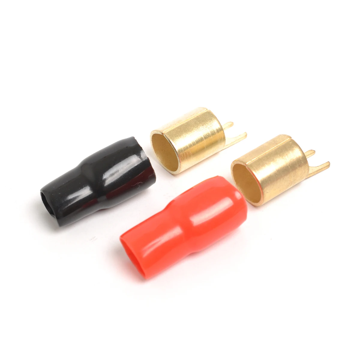 

Crimp Terminals Spade Speaker Wire Connectors Crimp Connectors Copper Brass Gold Plated Anti Corrosion Electric Fork