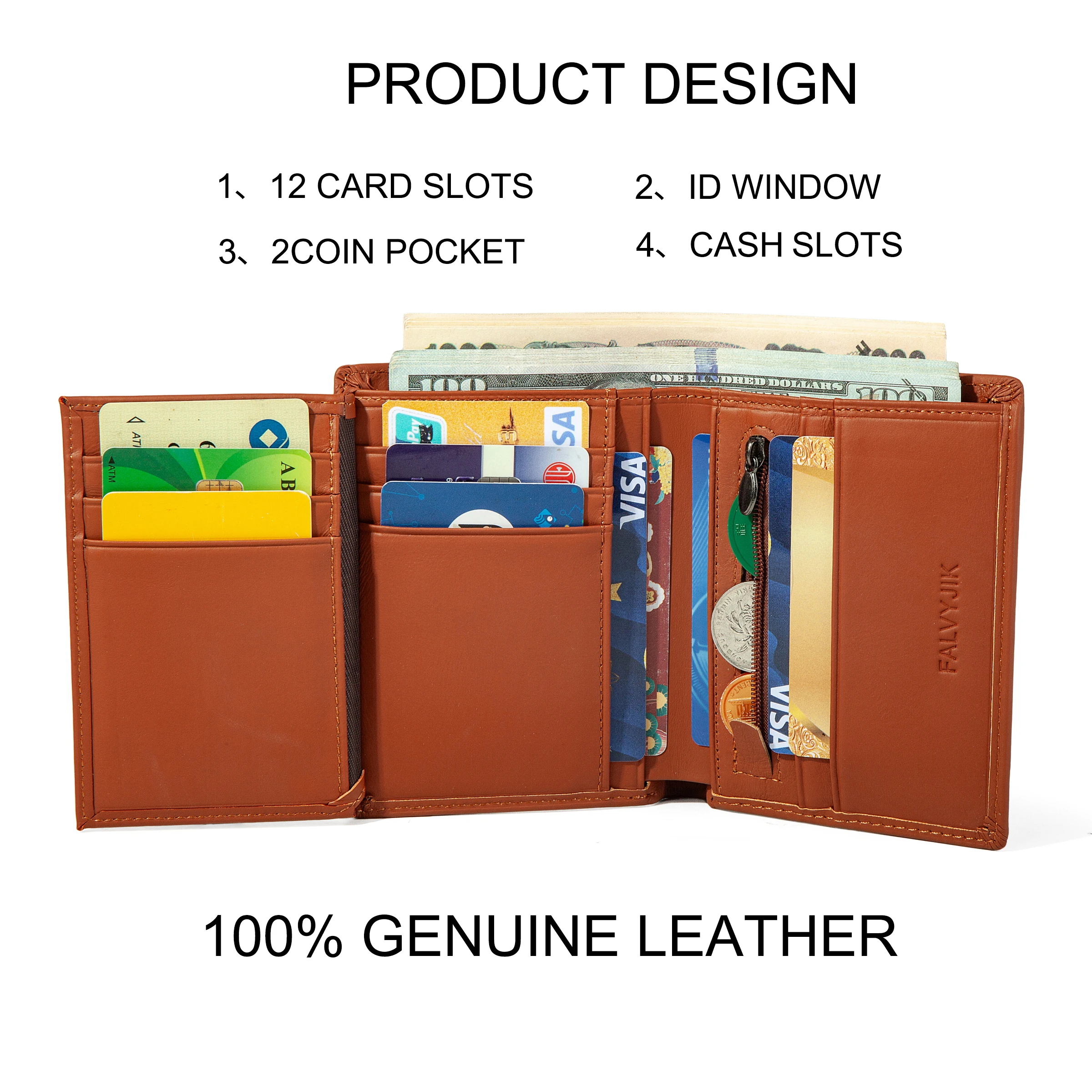 Men Wallet Genuine Leather Wal - Index Card Holder 评论和价格