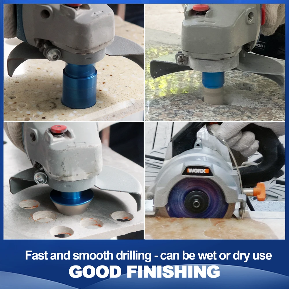 BRSCHNITT Kit de brocas de perfuração de diamante Cortador de azulejos para perfuração de cerâmica, mármore, granito, serra de broca, disco de corte