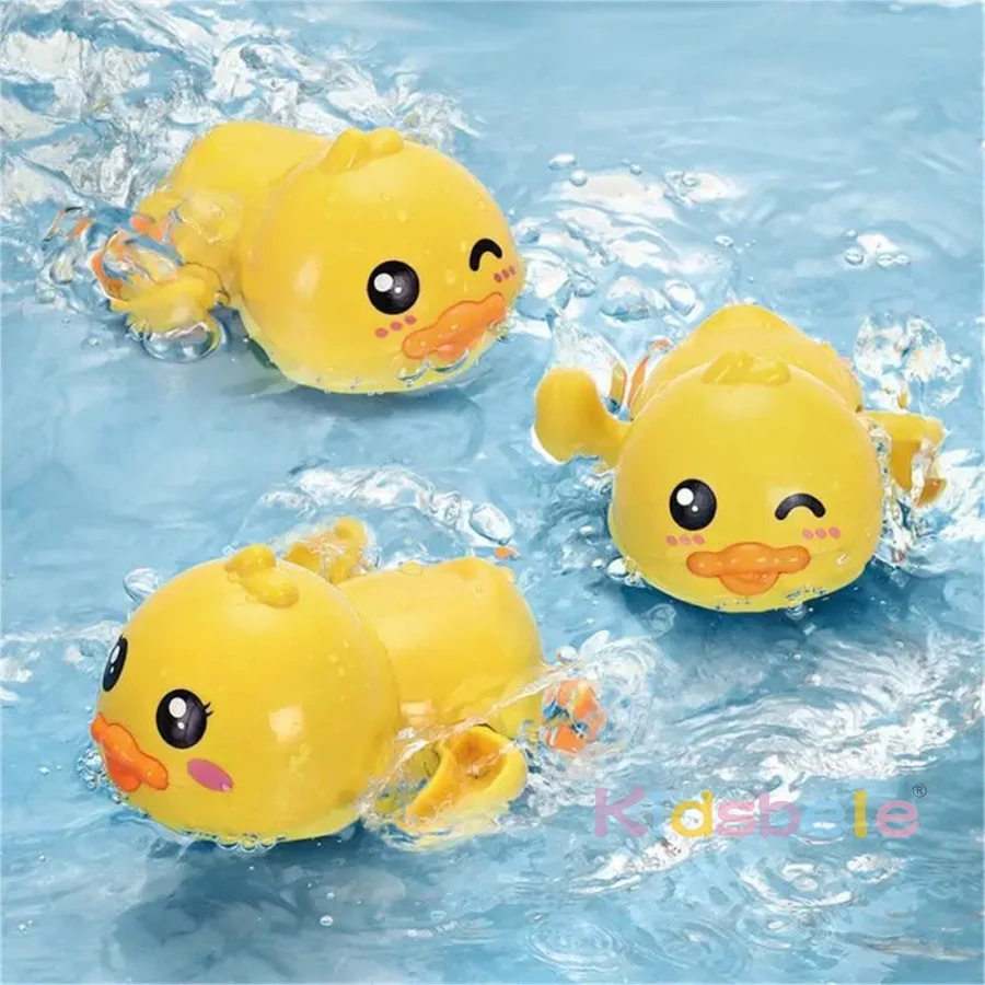 Clockwork Ducks Bath Toy for Toddlers Wind Up Chain Bathing Baby Shower Bathtime Floating Toy Fun Water Interactive Toy