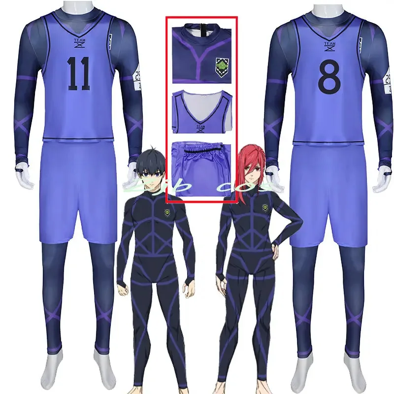 

Трикотажные изделия Isagi Yoichi, комбинезоны для косплея, аниме BLUELOCK, костюм Chigiri Hyoma Isagi Yoichi, трикотажный комбинезон, синяя спортивная одежда