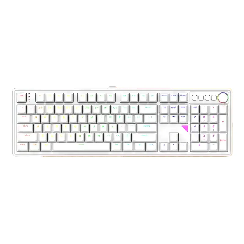 Ganss Gs3104tpro Mechanical Keyboard Hyacinth Three-Mode Wireless Bluetooth 2.4g Gaming E-Sports Office 104keys Keyborad Pc Gift