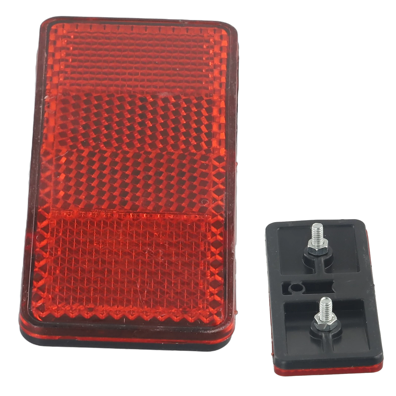 1 Stück Fahrrad-Sicherheitsreflektor, Rote Gepäckträgerleuchte mit 2 Löchern, 50mm Bolzenabstand, Kunststoff-Fahrradzubehör – Detail 5