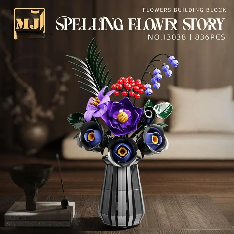 

836PCS Flower Building Blocks Set Eternal Roses Romantic DIY Gift for Women Home Decor Girlfriend Birthday Gift