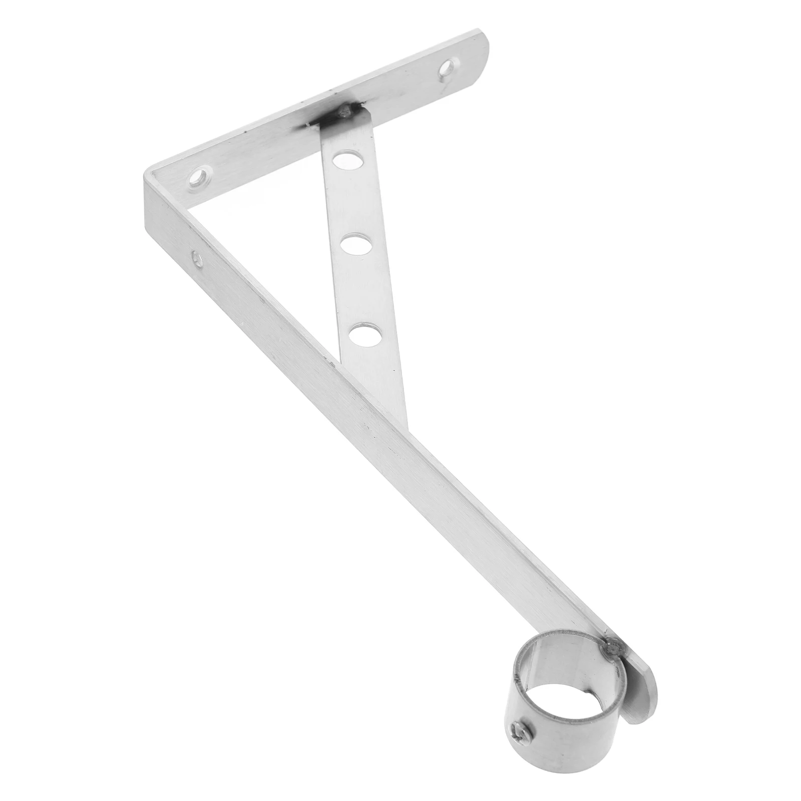 

Stainless Steel Clothes Rod Bracket Triangular Design WallMounted Spacesaving Closet Pole Supports Wardrobe Cloth Drying Rack
