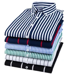 Brand New Men's Striped Dress Shirt with Long Sleeve for Business and Casual Wear,Plaid Shirt for Men's Formal and Casual Outfit