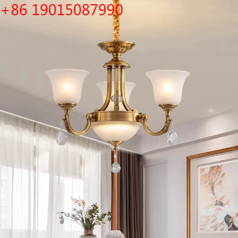 

Полностью медный свет для гостиной, атмосферный европейский стиль, простой ретро-дуплекс, свет для спальни, столовой, новый M3301