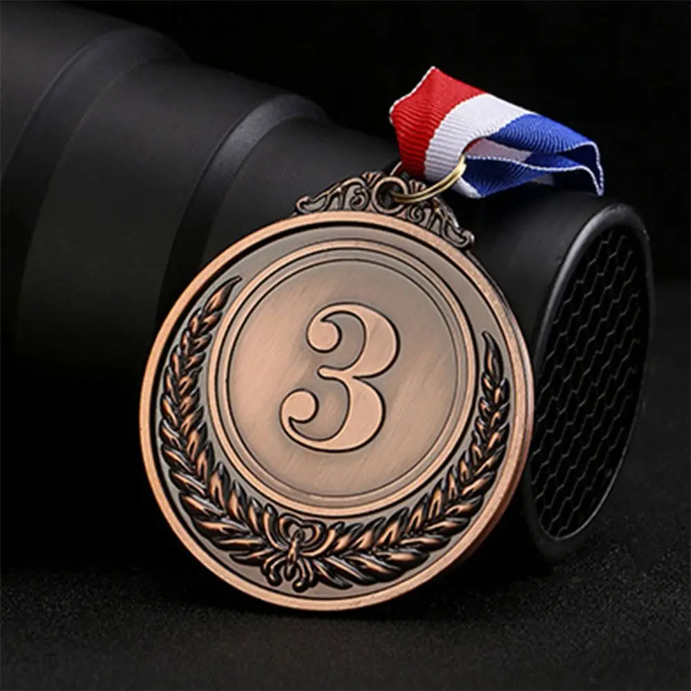 Winner Reward Gold Silver Bronze Medals Sports Game Dancing Zinc Alloy Award Medals Running Swimming Competition Rewards