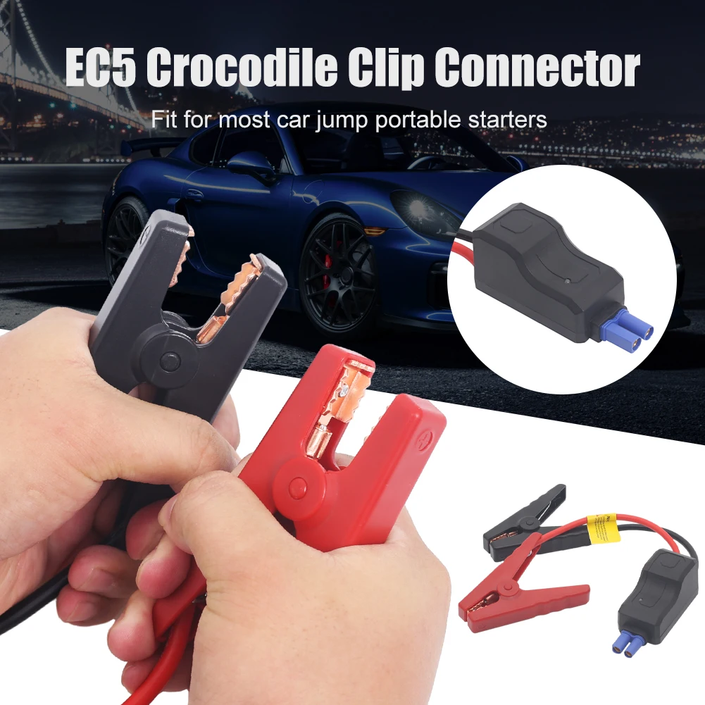 

Car Emergency Start Power Clamp Wire EC5 Plug Connector 12V Car Jump Starter Smart Clip Cable Anti Reverse Alligator Clip