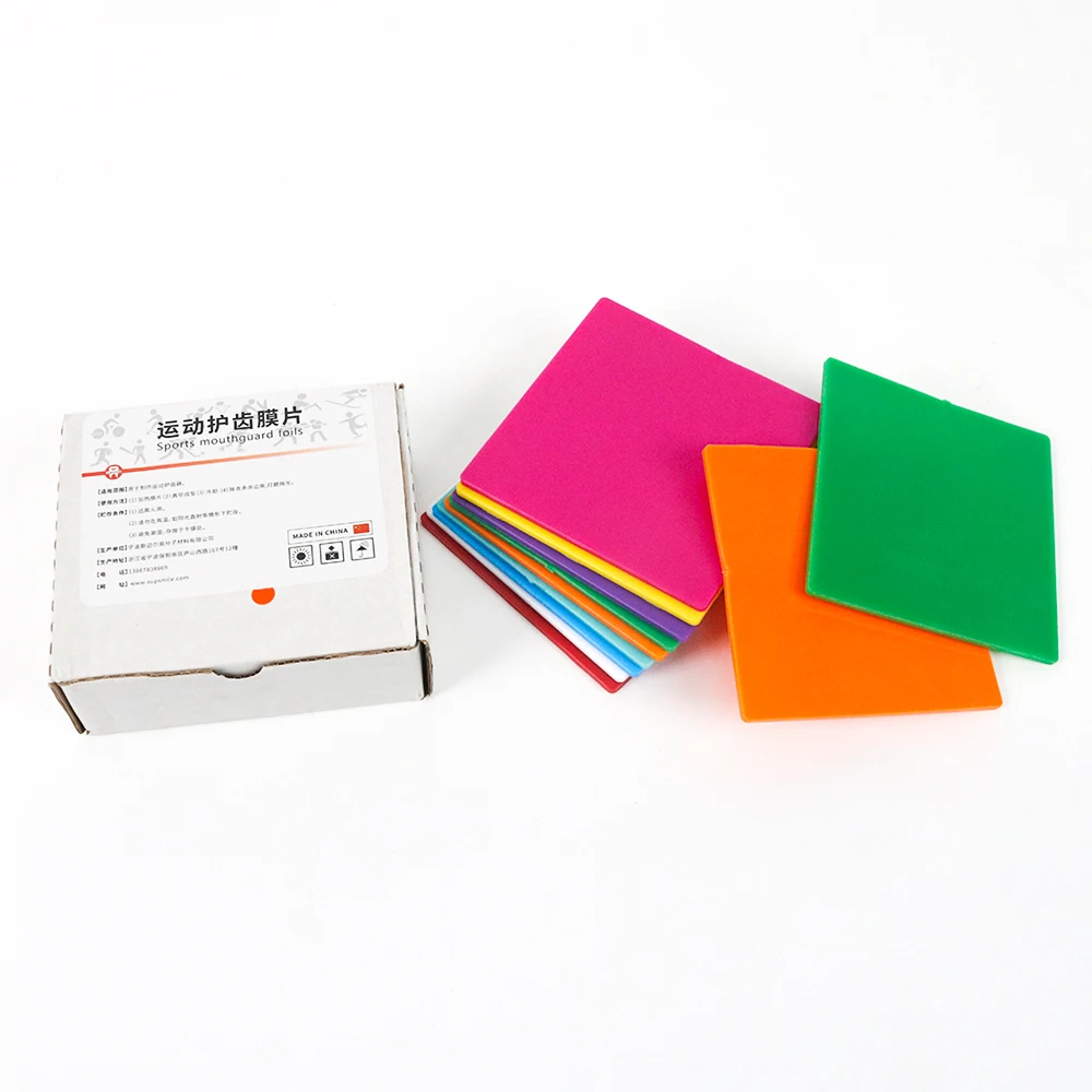 10Pcs/box Colorful Sports MouthGuard Dental Vacuum Forming Sheets 127mm/4mm Thermoforming EVA Soft Material Splint