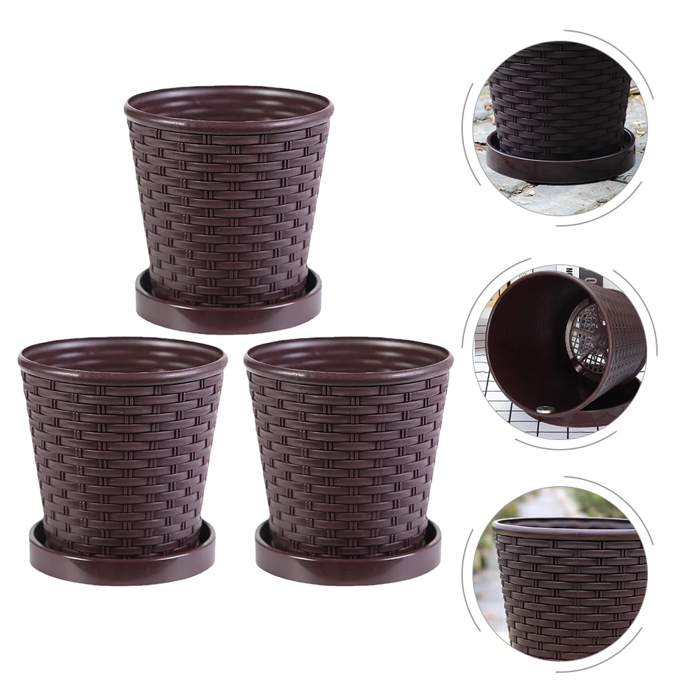 

3 Sets Household Flower Pot Resin Plant Flowers Planter Spider Decorate Succulent Garden Holder for Office Artificial Vines
