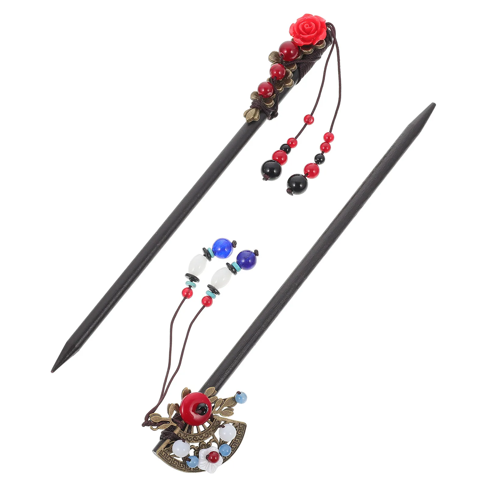 

2 шт. Элегантные заколки для волос в старинном стиле, изысканные китайские шпильки, ретро-аксессуары для причесок, очаровательные декоративные заколки для женщин