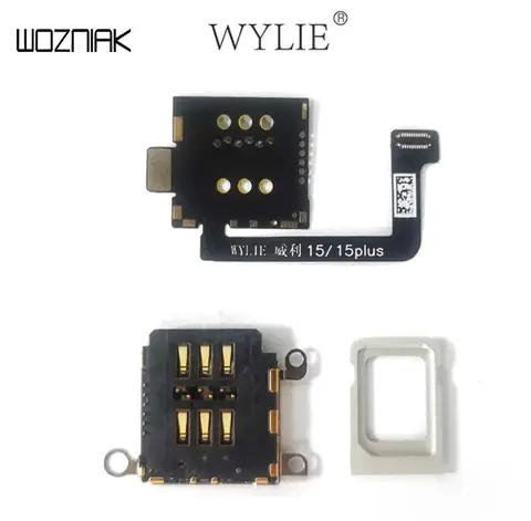 WYLIE  eSim to Dual Card Flex Ca‮lb‬e for iPhone 14 /15/16 Series eSim to Single Sim Card Slot Tray No N‮ee‬d Separation Parts