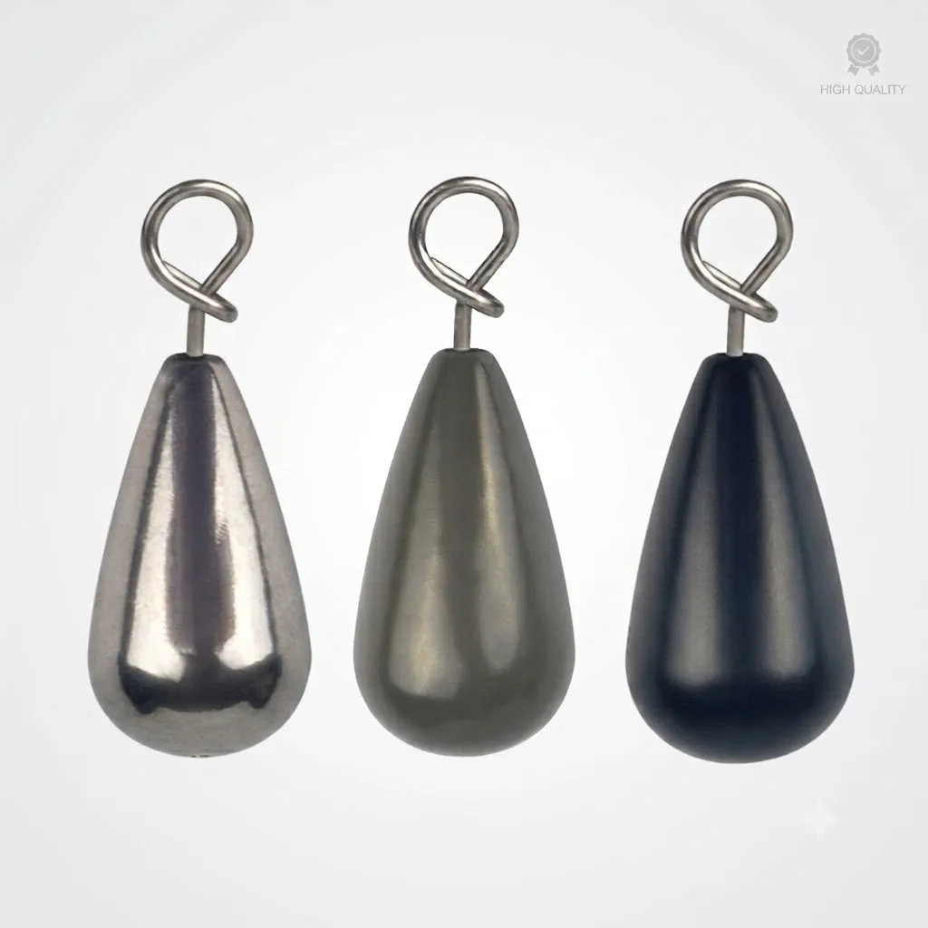 Elite TG 5pcs Tear Drop Shot Tungsten Fishing Sinker Quick-Change Weight for Fishing
