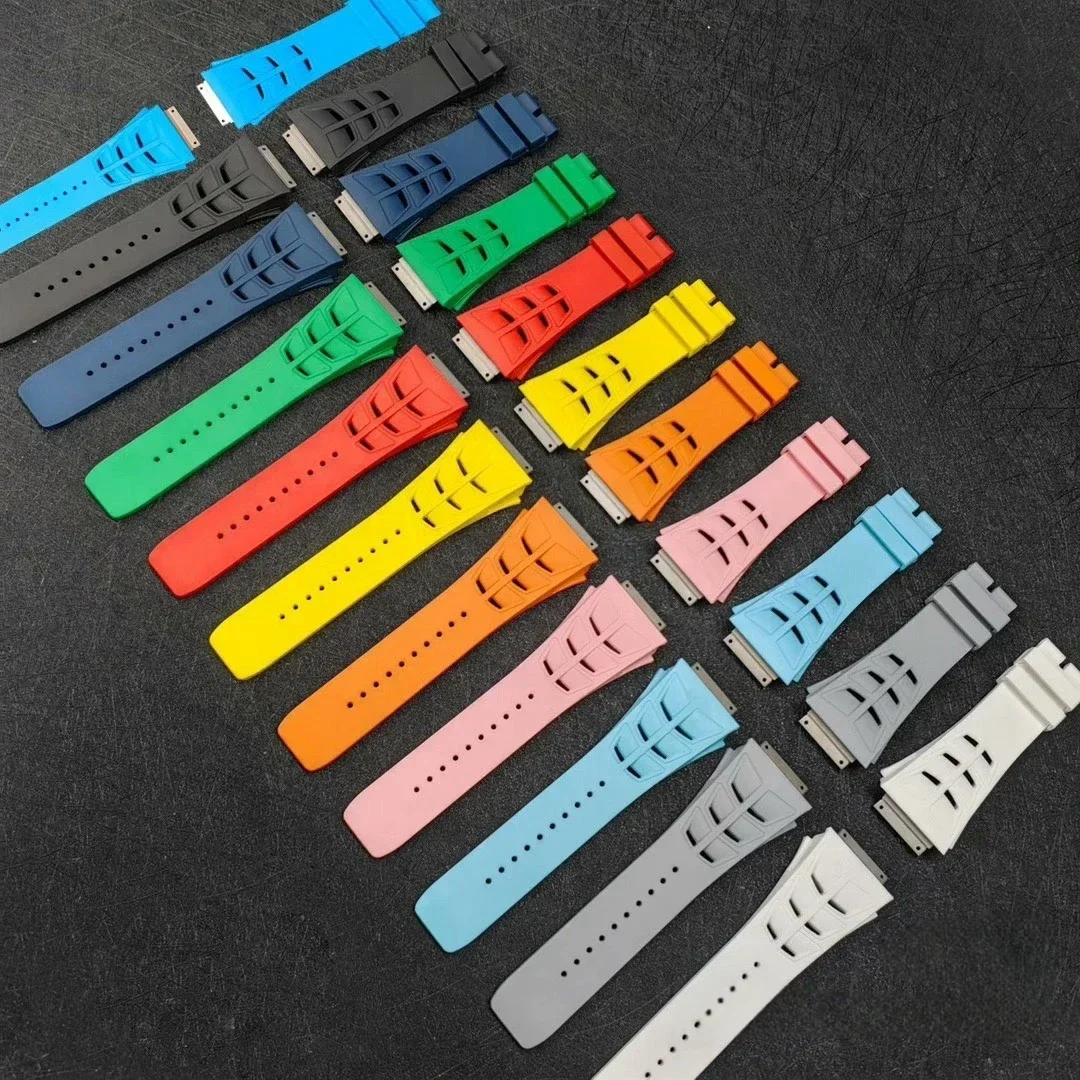 جديد سوبر أ فلورو المطاط حزام الساعات ريتشارد ساعة ميل حزام RM030 RM055 FKM فلورو المطاط