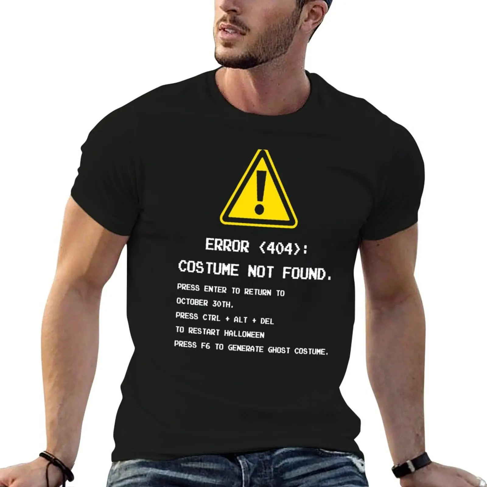 ERROR 404 costume not found, 404 Error Script T-Shirt shirts graphic tee cute tops heavy weight t shirts for men