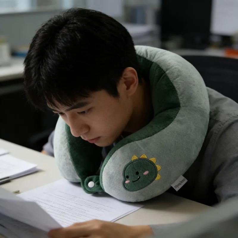 Dinosaur U Shaped Neck Pillow Custom Logo Travel Office Airplane Cervical Support Cozy Companion