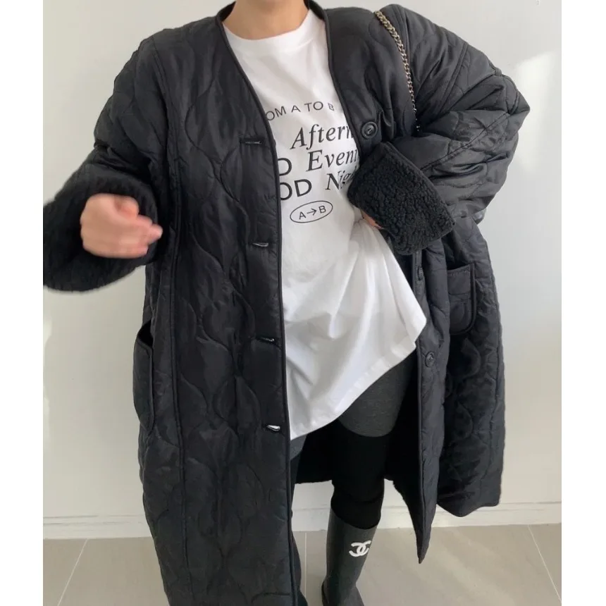 Rétro Double face porter vague Emed coton Jaet femmes ample Thi chaud Long manteau coréen Sle hiver nouveauté