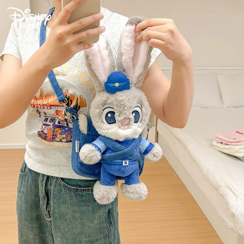 NEW Kawaii Disney Zootopia Judy Hopps Plush Doll Crossbody Bag Women Soft Handbags Cute Cartoon Messenger Bag for Children Gift