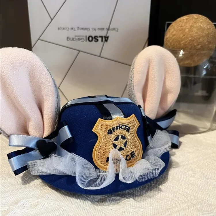 Cartoon Zooto2 Judy Cosplay Prop Judy Hopps Hat Judy Rabbit Officer Hat Hairpin Rabbit Brooch For Hallowmas Party Adult Comicon