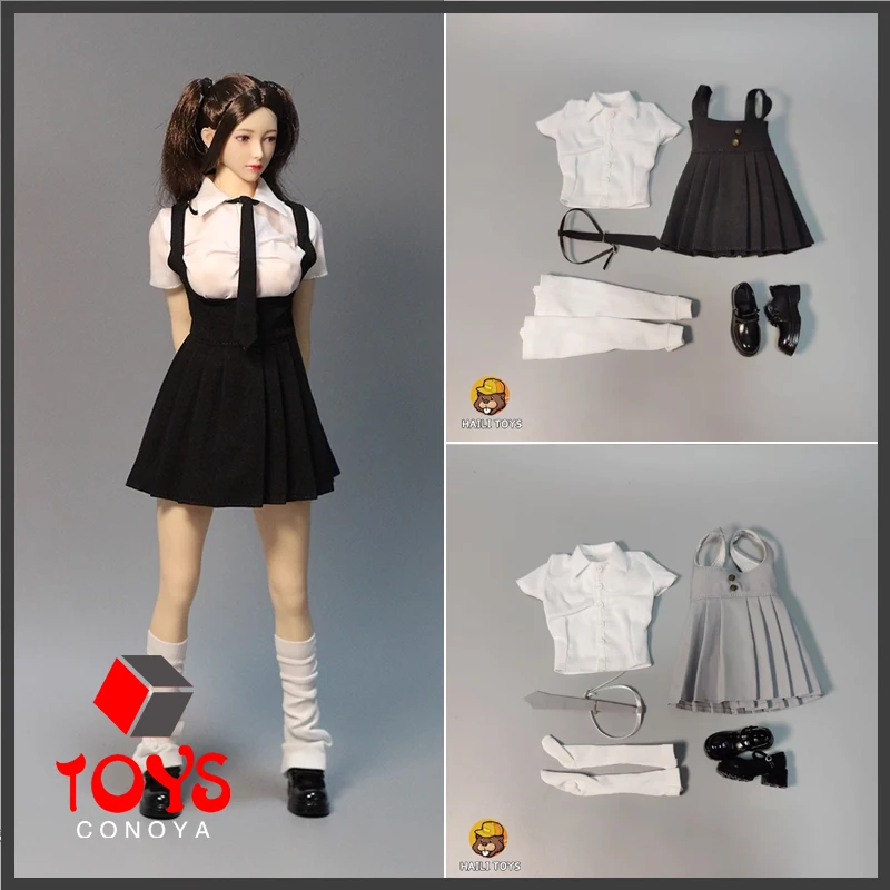 In Stock HAILI TOYS 1/6 Secretary White-collar JK Pleated Skirt Set Clothes Model Fit 12'' Female Soldier Action Figure Doll