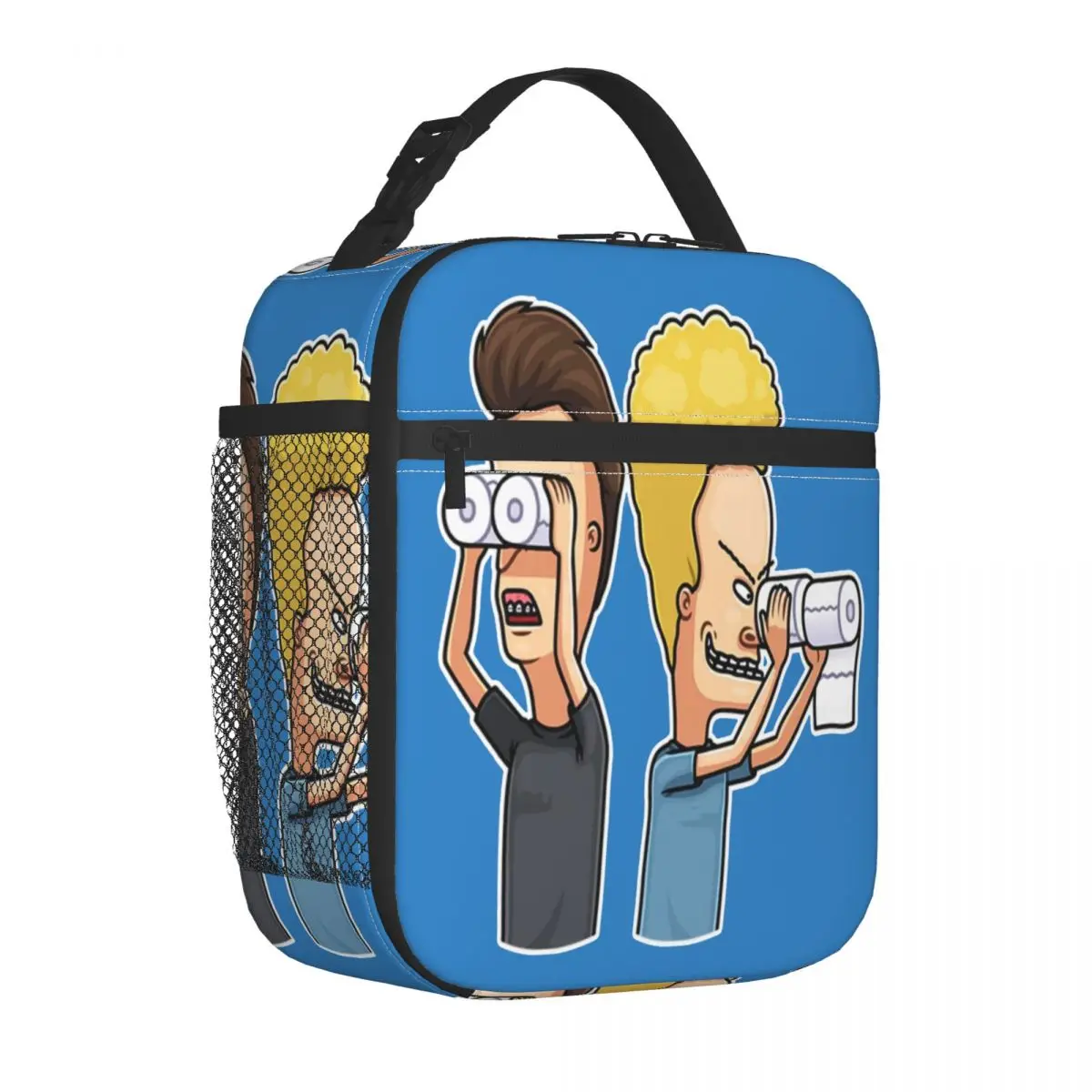 Cartoon Beavis And Butthead Insulated Lunch Bag High Capacity Meal Container Thermal Bag Tote Lunch Box Outdoor Bento Pouch