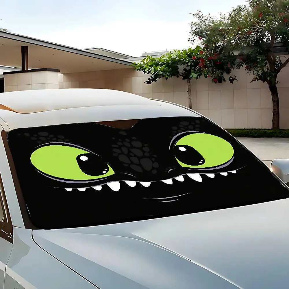 Cartoon EYE Tende parasole per auto senza denti Parasole per auto, Protezione per parabrezza anteriore, Copertura parasole pieghevole resistente ai raggi UV, Auto