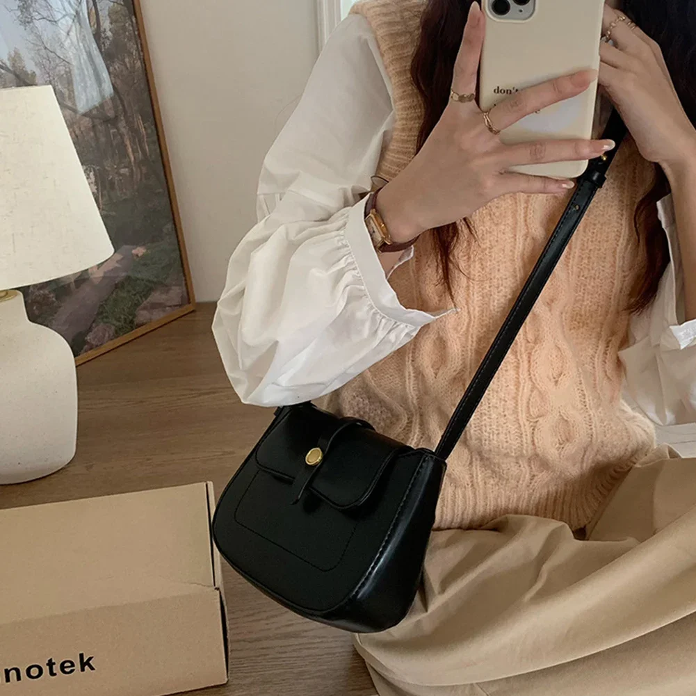 Korean Style Retro Women\'s Bag 2024 New Elegant Luxury Top Handle Small Handbags Purses Trendy Cute Shoulder Crossbody Hobo Bags