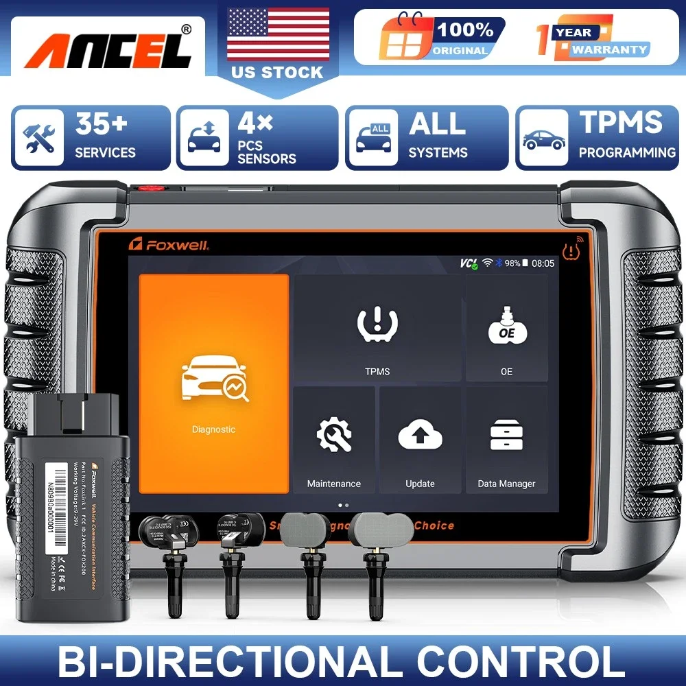 

FOXWELL NT809TS Bidirectional OBD2 Scanner Car TPMS Programming Active Test 30+ Reset OBD2 Bluetooth Diagnostic Tool