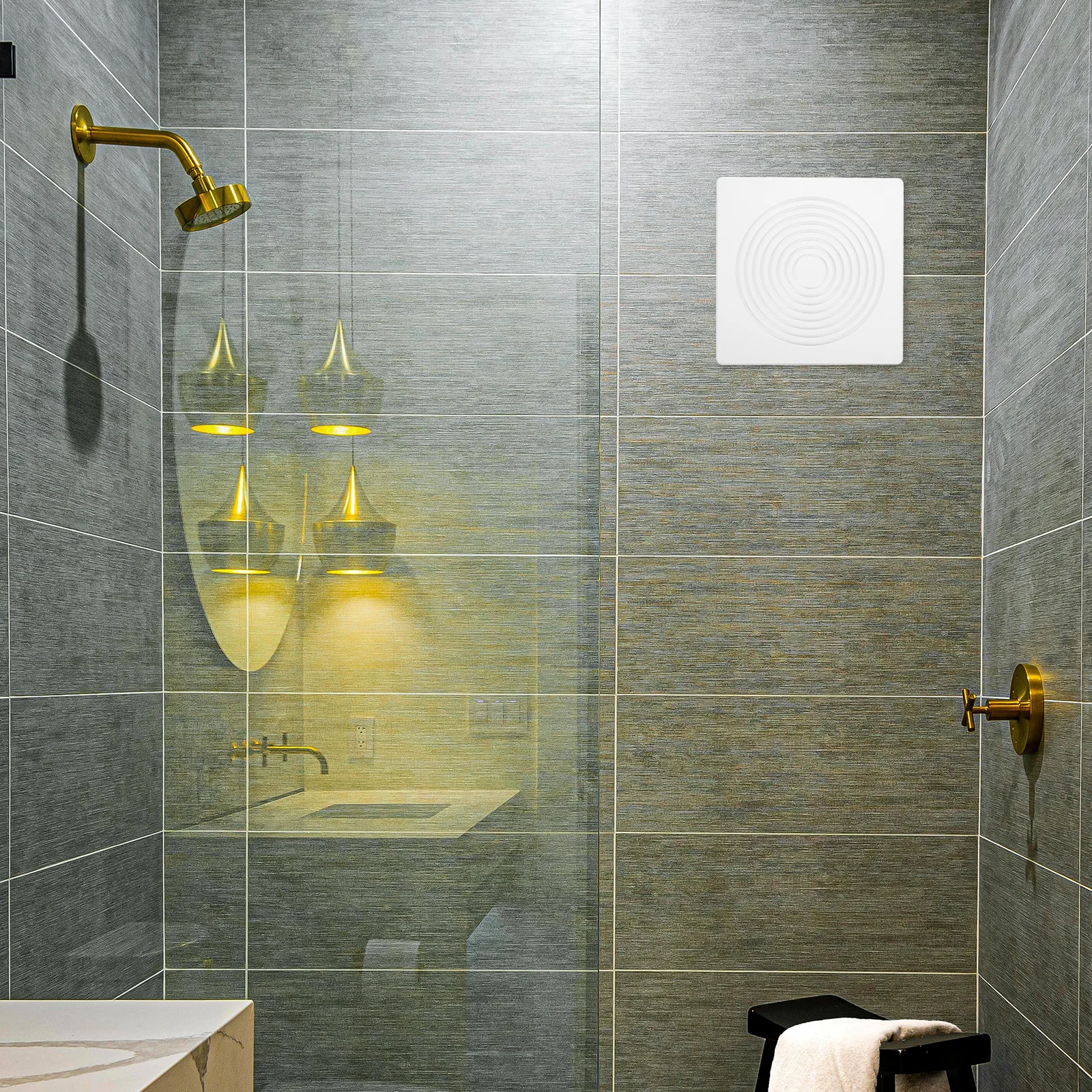 

Bathroom Exhaust Fan Cover 9X9 Inches Square Plastic Grille With Spring Universal Replacement For Ceiling Ventilation Quiet