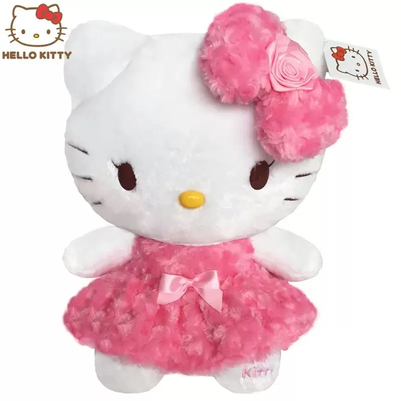 Echte Sanrio My Melody Hello Kitty pluche pop, zoet, schattig, zacht, pluizig knuffel, Kawaii kussen, mooi cadeau voor meisjes en kinderen