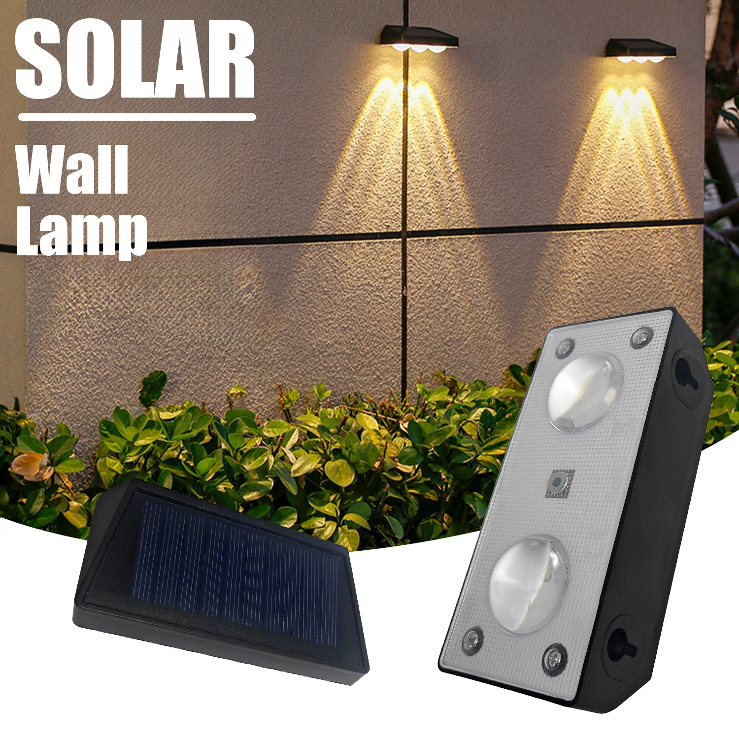 مصباح جداري LED يعمل بالطاقة الشمسية في الهواء الطلق مقاوم للماء وقابل للتعتيم لحديقة ساحة الحديقة #1