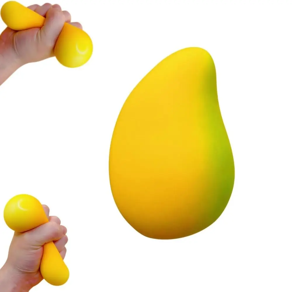 Fast Rising Gold Mango Squeeze Toy Stress Relief Soft Mango Squishy Fidget Ball Simulation Fruit Sensory Fidget Toy
