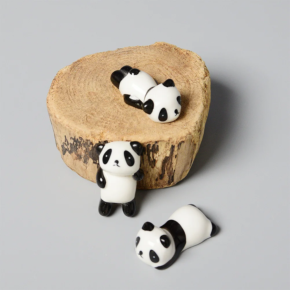 

5Pcs Panda Chopsticks Rest Ceramic Stand Smooth Edges Practical Tableware Organizer Panda Chopsticks Rest Dinner Spoon Stand