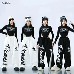 Meisje Hip Hop Crop Top Brief Cargo Broek Kinderen Stadiumkostuums Kinderen Streetwear Jazz K-pop Street Dance Meisje Groep kleding Sets