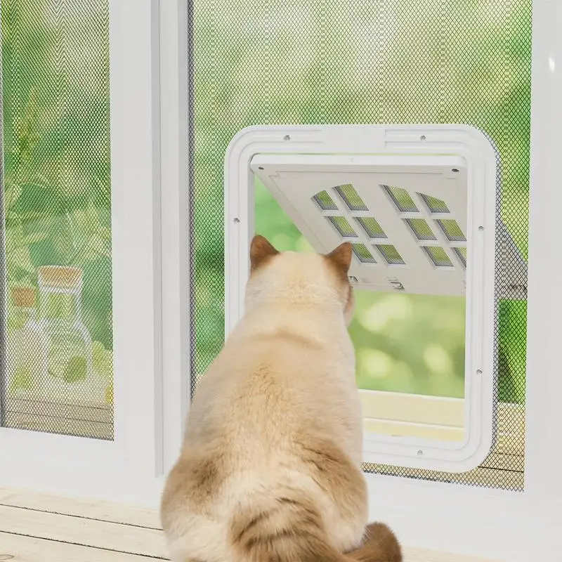 Pet Door Magnetic Self-Closing Window Screens Cat Window Door Cat Screen Barrier Sliding Door Window Screens Doggy Door Insert