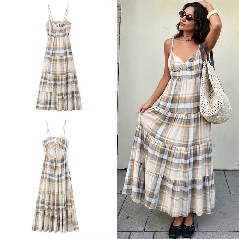 Guobioziy Women's Mesh Long Dress 2026 Summer New Multi-Color European and American Casual Trendy Street Style Dress