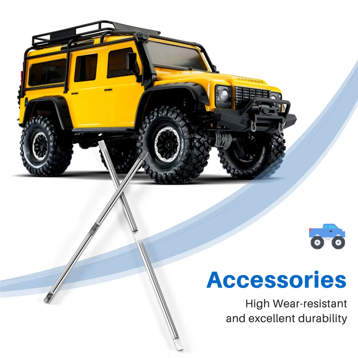 2Pcs Front & Rear Axle Shaft for MN D90 D91 D96 MN-90 MN99S 1/12 RC Car Upgrade Parts Accessories