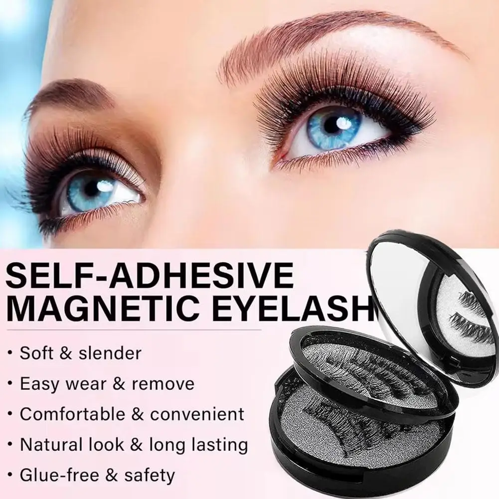No Glue Magnetic Eyelashes Kit with Liquid 3D Natural Voluminous Reusable False Lashes Extension Tools for Beginners