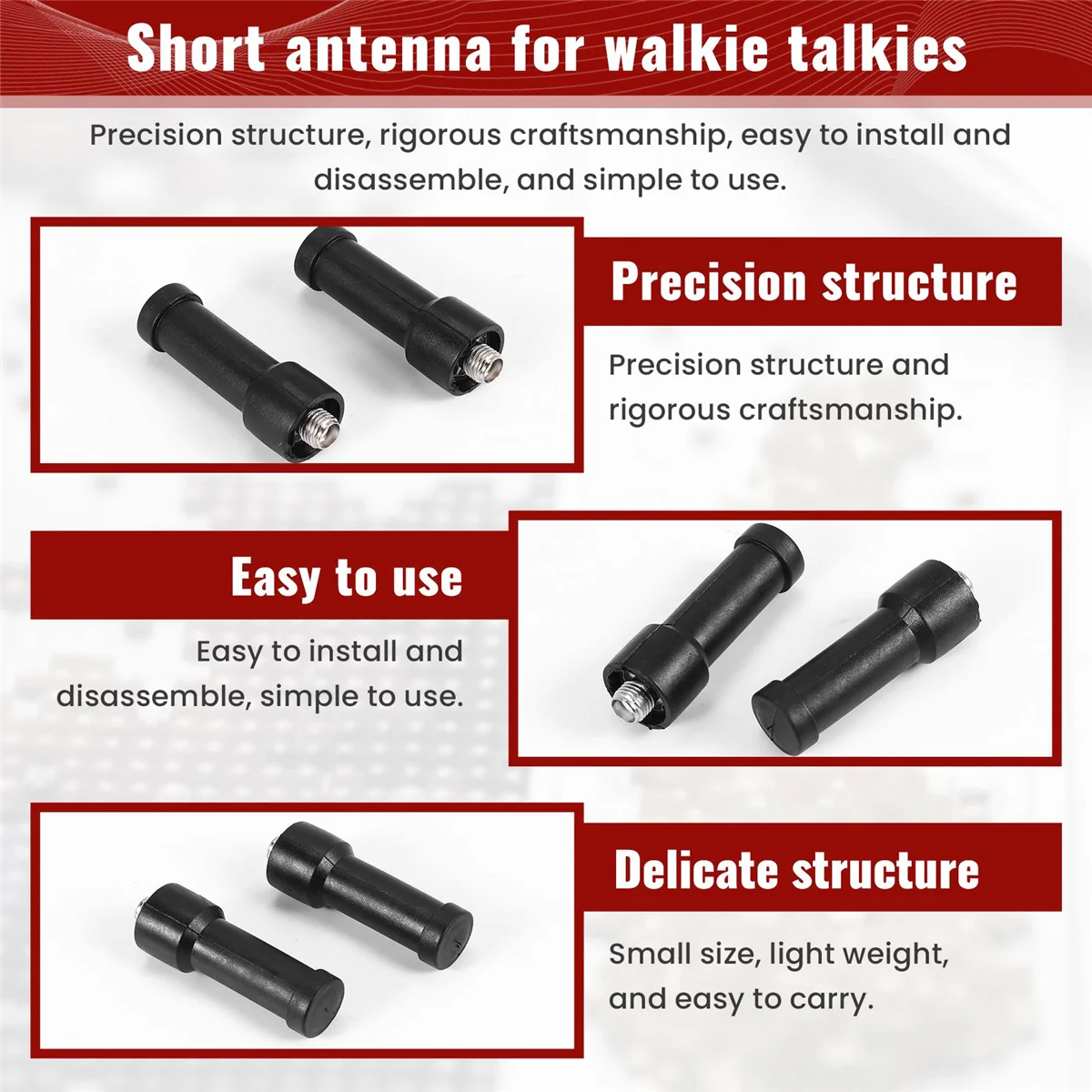 Mini antena curta para Walkie Talkie, rádio portátil Cb portátil, SMA-F, UHF400-480MHz, UV5R, 888S, J6166AF, 2 pcs