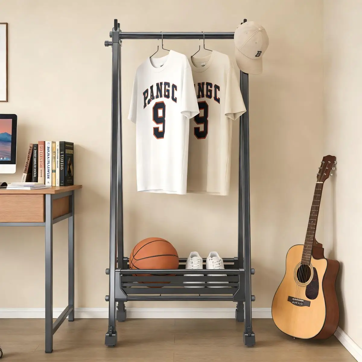 New Storage Hanger Portable Cloth Rack Movable Wholesale Customization Space Saving Bedroom Hanging Metal Hanger