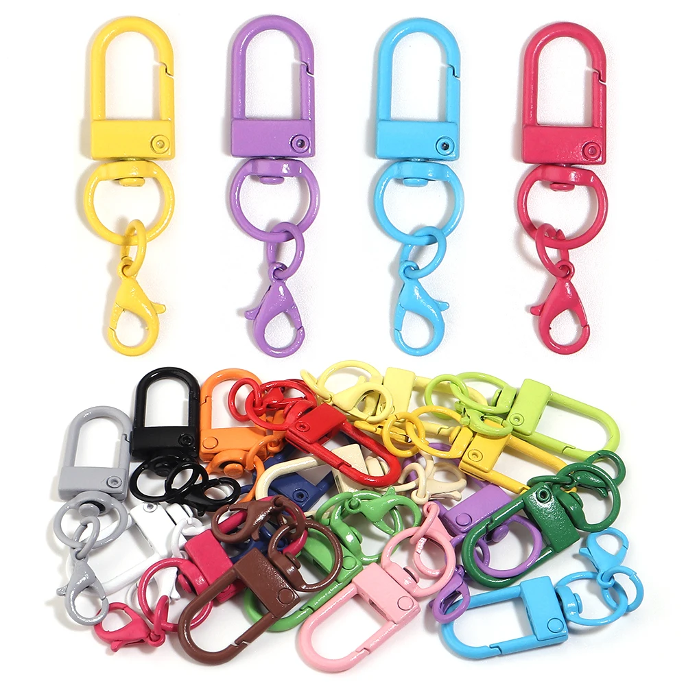 10 Stück/Los, bunte Karabinerverschlüsse aus Legierung, zum Befestigen von Anhängern, für DIY-Schlüsselanhänger, Taschen, Schmuck und andere Bastelarbeiten. – Detail 5